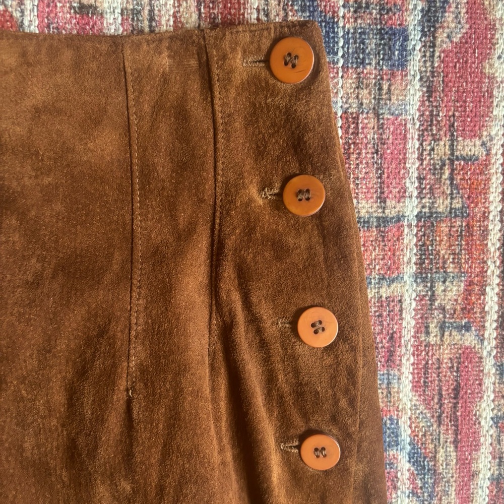 Talbots Brown Suede Midi Pencil Skirt - Picture 2 of 6